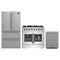 Forno 3-Piece Appliance Package - 36-Inch Galiano French Door Dual Fuel Range, 36-Inch Refrigerator, and Dishwasher in Stainless Steel