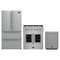Forno 3-Piece Appliance Package - 30-Inch Galiano French Door Gas Range, 36-Inch Refrigerator, and Dishwasher in Stainless Steel