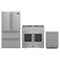 Forno 3-Piece Appliance Package - 36-Inch Galiano French Door Gas Range, 36-Inch Refrigerator, and Dishwasher in Stainless Steel