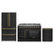 Forno 3-Piece Appliance Package - 48-Inch Galiano French Door Gas Range, 36-Inch Refrigerator, and Dishwasher in Black with Antique Brass Trim