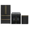 Forno 3-Piece Appliance Package - 30-Inch Galiano French Door Electric Range, 36-Inch Refrigerator, and Dishwasher in Black with Antique Brass Trim