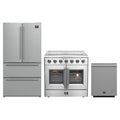Forno 3-Piece Appliance Package - 36-Inch Galiano French Door Electric Range, 36-Inch Refrigerator, and Dishwasher in Stainless Steel