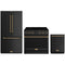 Thor Kitchen 3-Piece Appliance Package - 36-Inch Electric Range, Counter-Depth Refrigerator, & Dishwasher in Black with Bronze Trim