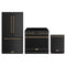 Thor Kitchen 3-Piece Appliance Package - 36-Inch Electric Range, Counter-Depth Refrigerator, & Dishwasher in Black with Bronze Trim