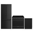 Thor Kitchen 3-Piece Appliance Package - 36-Inch Electric Range, 30-Inch Refrigerator, & 24-Inch Dishwasher in Black