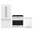 Thor Kitchen 3-Piece Appliance Package - 36-Inch Electric Range, 30-Inch Refrigerator, & 24-Inch Dishwasher in White
