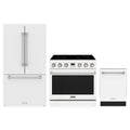 Thor Kitchen 3-Piece Appliance Package - 36-Inch Electric Range, Counter-Depth Refrigerator, & Dishwasher in White