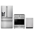 Thor Kitchen 3-Piece Appliance Package - 30-Inch Propane Gas Range, Refrigerator with Water Dispenser, & Dishwasher in Stainless Steel