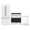 Thor Kitchen 3-Piece Appliance Package - 36-Inch Natural Gas Range, 30-Inch Refrigerator, & 24-Inch Dishwasher in White