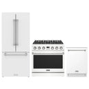 Thor Kitchen 3-Piece Appliance Package - 36-Inch Propane Gas Range, 30-Inch Refrigerator, & 24-Inch Dishwasher in White