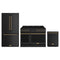 Thor Kitchen 3-Piece Appliance Package - 48-Inch Natural Gas Range, Counter-Depth Refrigerator, & Dishwasher in Black with Bronze Trim