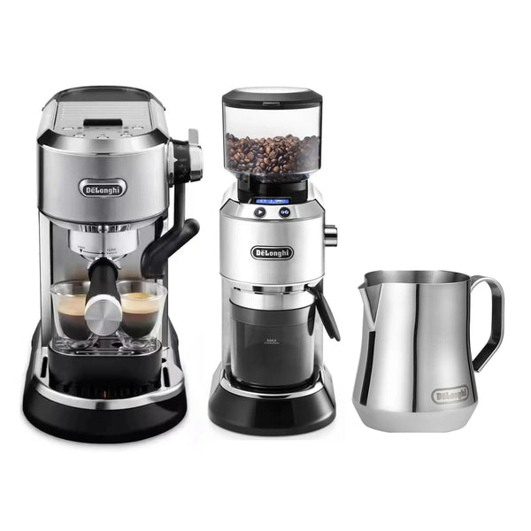 De'Longhi Package - Dedica Maestro Plus Espresso Machine with Grinder and Milk Frothing Pitcher