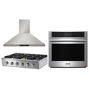 Thor Kitchen 3-Piece Pro Appliance Package - 36-Inch Rangetop, Electric Wall Oven & Wall Mount Hood in Stainless Steel