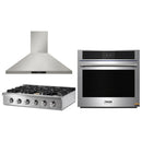 Thor Kitchen 3-Piece Pro Appliance Package - 36-Inch Propane Gas Rangetop, Electric Wall Oven & Wall Mount Hood in Stainless Steel