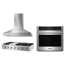 Thor Kitchen 3-Piece Pro Appliance Package - 48-Inch Propane Gas Rangetop, Electric Wall Oven & Wall Mount Hood in Stainless Steel