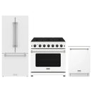 Thor Kitchen 3-Piece Appliance Package - 36-Inch Natural Gas Range, 30-Inch Refrigerator, & 24-Inch Dishwasher in White