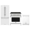 Thor Kitchen 3-Piece Appliance Package - 36-Inch Natural Gas Range, 30-Inch Refrigerator, & 24-Inch Dishwasher in White