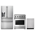 Thor Kitchen 3-Piece Appliance Package - 30-Inch Propane Gas Range, Refrigerator with Water Dispenser, & Dishwasher in Stainless Steel
