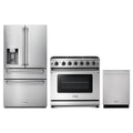 Thor Kitchen 3-Piece Appliance Package - 36-Inch Propane Gas Range, Refrigerator with Water Dispenser, & Dishwasher in Stainless Steel