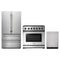Thor Kitchen 3-Piece Appliance Package - 36-Inch Natural Gas Range, French Door Refrigerator, & Dishwasher in Stainless Steel