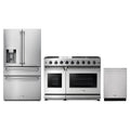 Thor Kitchen 3-Piece Appliance Package - 48-Inch Natural Gas Range, Refrigerator with Water Dispenser, & Dishwasher in Stainless Steel