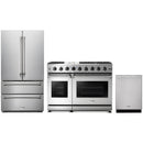 Stainless steel Thor Kitchen appliance package with 48-inch range, french door refrigerator, dishwasher