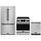 Gordon Ramsay by Thor Kitchen 3-Piece Appliance Package - 30-Inch Electric Range with Tilt Panel Touch Control, 36-Inch Refrigerator, and Dishwasher in Stainless Steel with Black Trim