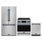 Gordon Ramsay by Thor Kitchen 3-Piece Appliance Package - 30-Inch Electric Range with Tilt Panel Touch Control, 36-Inch Refrigerator, and Dishwasher in Stainless Steel with Blue Trim