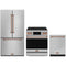 Gordon Ramsay by Thor Kitchen 3-Piece Appliance Package - 30-Inch Electric Range with Tilt Panel Touch Control, 36-Inch Refrigerator, and Dishwasher in Stainless Steel with Rose Gold Trim
