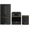 Gordon Ramsay by Thor Kitchen 3-Piece Appliance Package - 30-Inch Electric Range with Tilt Panel Touch Control, 36-Inch Refrigerator, and Dishwasher in Black with Bronze Trim