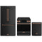 Gordon Ramsay by Thor Kitchen 3-Piece Appliance Package - 30-Inch Electric Range with Tilt Panel Touch Control, 36-Inch Refrigerator, and Dishwasher in Black with Rose Gold Trim
