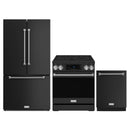 Gordon Ramsay by Thor Kitchen 3-Piece Appliance Package - 30-Inch Electric Range with Tilt Panel Touch Control, 36-Inch Refrigerator, and Dishwasher in Black with Stainless Steel Trim