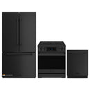 Gordon Ramsay by Thor Kitchen 3-Piece Appliance Package - 30-Inch Electric Range with Tilt Panel Touch Control, 36-Inch Refrigerator, and Dishwasher in Black