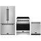 Gordon Ramsay by Thor Kitchen 3-Piece Appliance Package - 30-Inch Electric Range, Counter-Depth Refrigerator, & Dishwasher in Stainless Steel with Black Trim