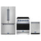 Gordon Ramsay by Thor Kitchen 3-Piece Appliance Package - 30-Inch Electric Range, Counter-Depth Refrigerator, & Dishwasher in Stainless Steel with Blue Trim