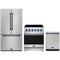 Gordon Ramsay by Thor Kitchen 3-Piece Appliance Package - 30-Inch Electric Range, Counter-Depth Refrigerator, & Dishwasher in Stainless Steel with Blue Trim