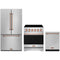Gordon Ramsay by Thor Kitchen 3-Piece Appliance Package - 30-Inch Electric Range, Counter-Depth Refrigerator, & Dishwasher in Stainless Steel with Rose Gold Trim