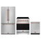 Gordon Ramsay by Thor Kitchen 3-Piece Appliance Package - 30-Inch Electric Range, Counter-Depth Refrigerator, & Dishwasher in Stainless Steel with Rose Gold Trim
