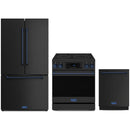 Black Thor Kitchen appliance package with 30-inch range, counter-depth refrigerator, dishwasher