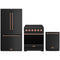 Gordon Ramsay by Thor Kitchen 3-Piece Appliance Package - 30-Inch Electric Range, Counter-Depth Refrigerator, & Dishwasher in Black with Rose Gold Trim