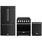 Gordon Ramsay by Thor Kitchen 3-Piece Appliance Package - 30-Inch Electric Range, Counter-Depth Refrigerator, & Dishwasher in Black with Stainless Steel Trim