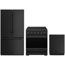 Black Thor Kitchen appliance package with 30-inch range, counter-depth refrigerator, dishwasher