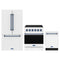 Gordon Ramsay by Thor Kitchen 3-Piece Appliance Package - 30-Inch Electric Range, Counter-Depth Refrigerator, & Dishwasher in White with Blue Trim