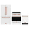 Gordon Ramsay by Thor Kitchen 3-Piece Appliance Package - 30-Inch Electric Range, Counter-Depth Refrigerator, & Dishwasher in White with Rose Gold Trim