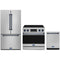 Gordon Ramsay by Thor Kitchen 3-Piece Appliance Package - 36-Inch Electric Range with Tilt Panel Touch Control, 36-Inch Refrigerator, and Dishwasher in Stainless Steel with Blue Trim
