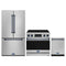 Gordon Ramsay by Thor Kitchen 3-Piece Appliance Package - 36-Inch Electric Range with Tilt Panel Touch Control, 36-Inch Refrigerator, and Dishwasher in Stainless Steel with Blue Trim