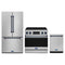 Gordon Ramsay by Thor Kitchen 3-Piece Appliance Package - 36-Inch Electric Range with Tilt Panel Touch Control, 36-Inch Refrigerator, and Dishwasher in Stainless Steel with Blue Trim