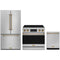 Gordon Ramsay by Thor Kitchen 3-Piece Appliance Package - 36-Inch Electric Range with Tilt Panel Touch Control, 36-Inch Refrigerator, and Dishwasher in Stainless Steel with Bronze Trim