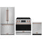 Gordon Ramsay by Thor Kitchen 3-Piece Appliance Package - 36-Inch Electric Range with Tilt Panel Touch Control, 36-Inch Refrigerator, and Dishwasher in Stainless Steel with Rose Gold Trim
