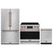 Gordon Ramsay by Thor Kitchen 3-Piece Appliance Package - 36-Inch Electric Range with Tilt Panel Touch Control, 36-Inch Refrigerator, and Dishwasher in Stainless Steel with Rose Gold Trim